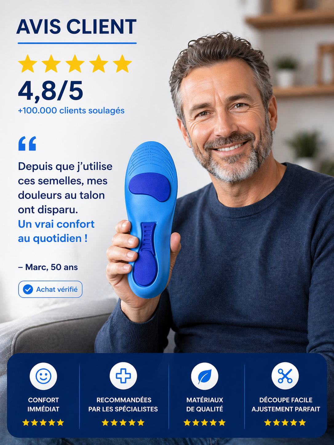 Semelles Orthopédiques Anti-Douleur