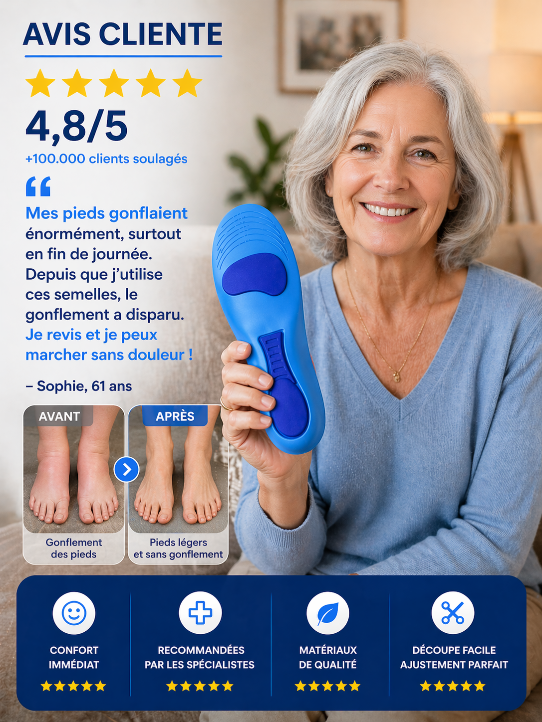 Semelles Orthopédiques Anti-Douleur